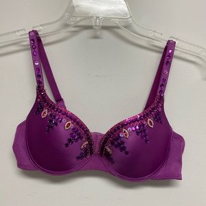 Guess by Marciano Purple Embellished Push-Up Bra
